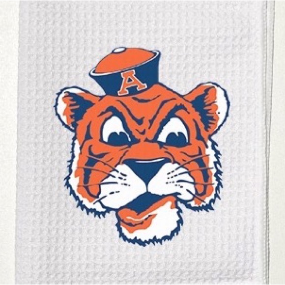 Auburn Tigers Golf Towel, 12 x 20, with carabiner, White - Picture 1 of 3